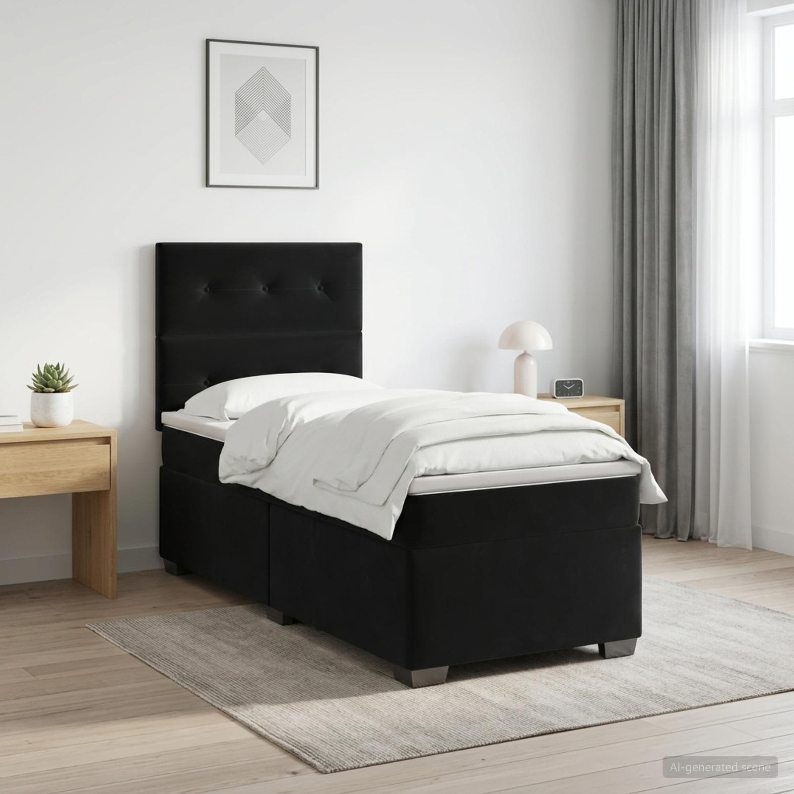 3454996_1.jpg vidaXL Posteľ boxspring s matracom Čierna 80 x 200 cm Zamat – Obrázok 1