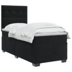 vidaXL Posteľ boxspring s matracom Čierna 80 x 200 cm Zamat – Obrázok 2