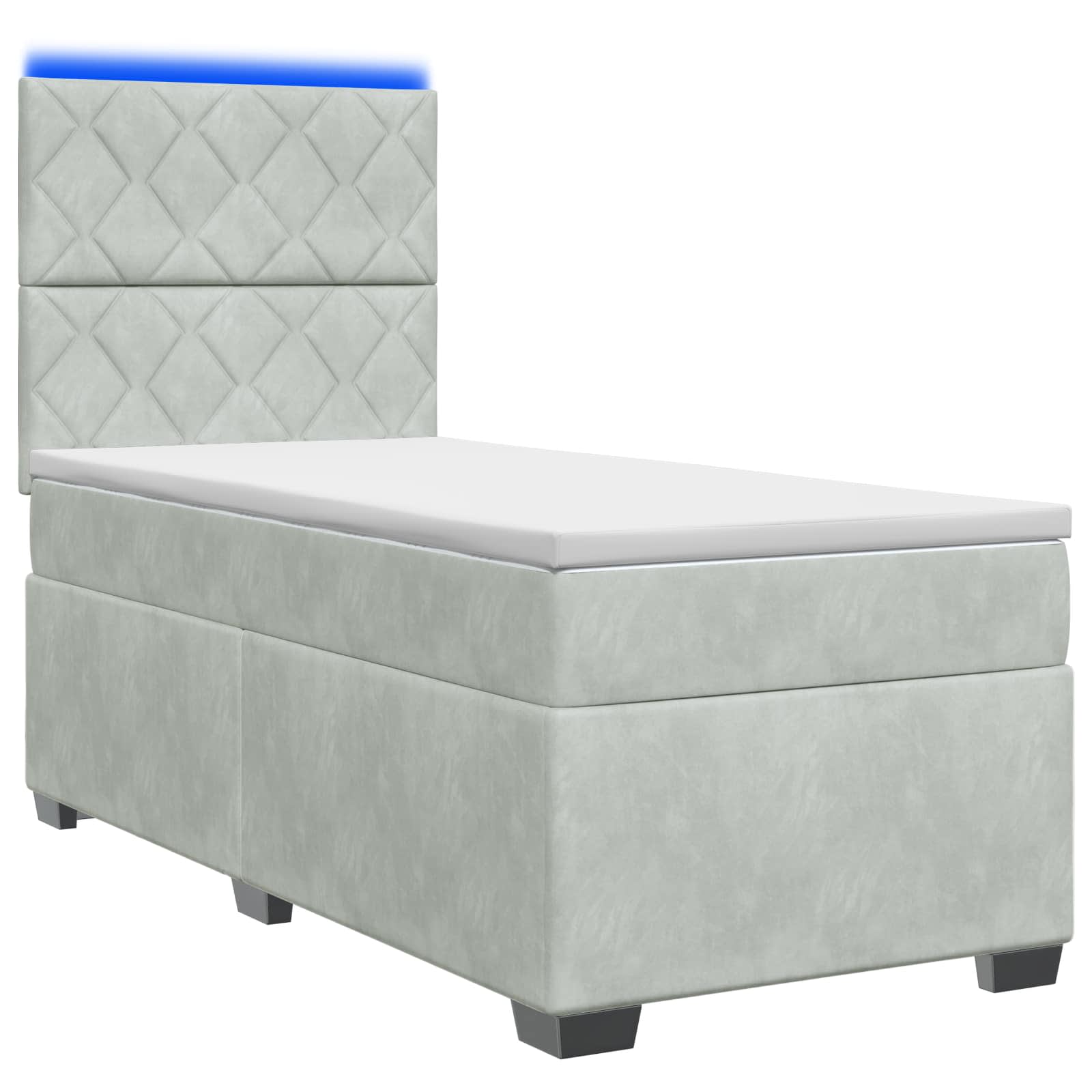 3455018_1.jpg vidaXL Posteľ boxspring s matracom Svetlosivá 90 x 190 cm Zamat – Obrázok 1