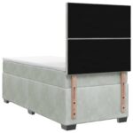 vidaXL Posteľ boxspring s matracom Svetlosivá 90 x 190 cm Zamat – Obrázok 7