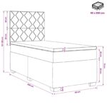 vidaXL Posteľ boxspring s matracom Ružová 90 x 200 cm Zamat – Obrázok 11