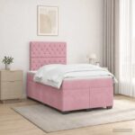 vidaXL Posteľ boxspring s matracom Ružová 120 x 200 cm Zamat