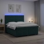 vidaXL Posteľ boxspring s matracom Tmavozelená 140 x 190 cm Zamat – Obrázok 12