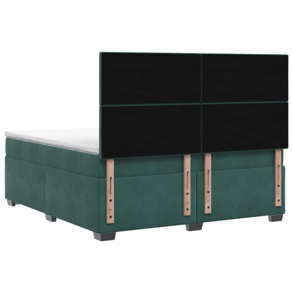 vidaXL Posteľ boxspring s matracom Tmavozelená 140 x 200 cm Zamat – Obrázok 7