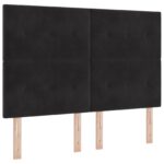vidaXL Posteľ boxspring s matracom Čierna 160 x 200 cm Zamat – Obrázok 3