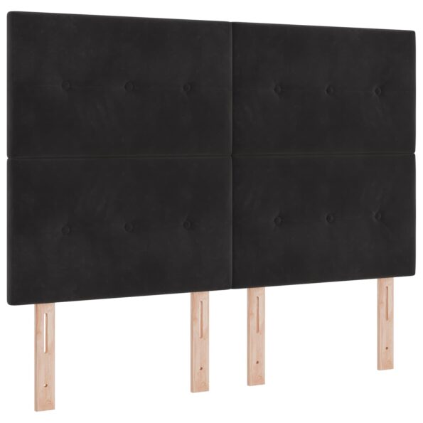 vidaXL Posteľ boxspring s matracom Čierna 160 x 200 cm Zamat – Obrázok 3