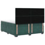vidaXL Posteľ boxspring s matracom Tmavozelená 160 x 200 cm Zamat – Obrázok 7