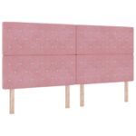 vidaXL Posteľ boxspring s matracom Ružová 200 x 200 cm Zamat – Obrázok 3