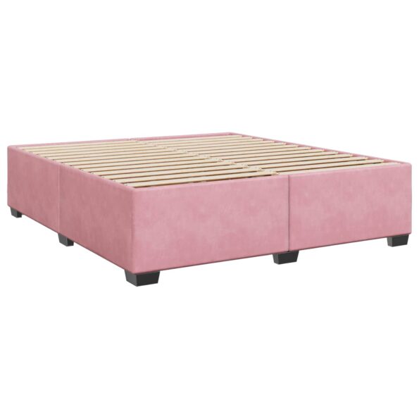 vidaXL Posteľ boxspring s matracom Ružová 200 x 200 cm Zamat – Obrázok 4
