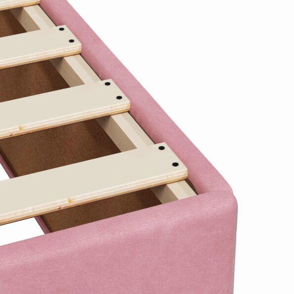 vidaXL Posteľ boxspring s matracom Ružová 200 x 200 cm Zamat – Obrázok 9