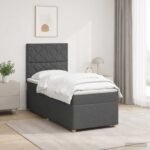 vidaXL Posteľ boxspring s matracom Tmavosivá 80 x 200 cm Látka – Obrázok 12