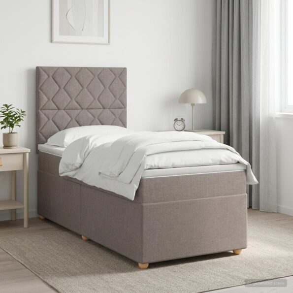 vidaXL Posteľ boxspring s matracom Sivohnedá 80 x 200 cm Látka – Obrázok 12