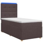 vidaXL Posteľ boxspring s matracom Tmavohnedá 90 x 190 cm Látka