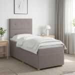 vidaXL Posteľ boxspring s matracom Sivohnedá 100 x 200 cm Látka – Obrázok 12
