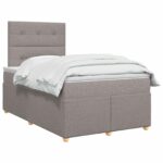 vidaXL Posteľ boxspring s matracom Sivohnedá 120 x 200 cm Látka – Obrázok 2