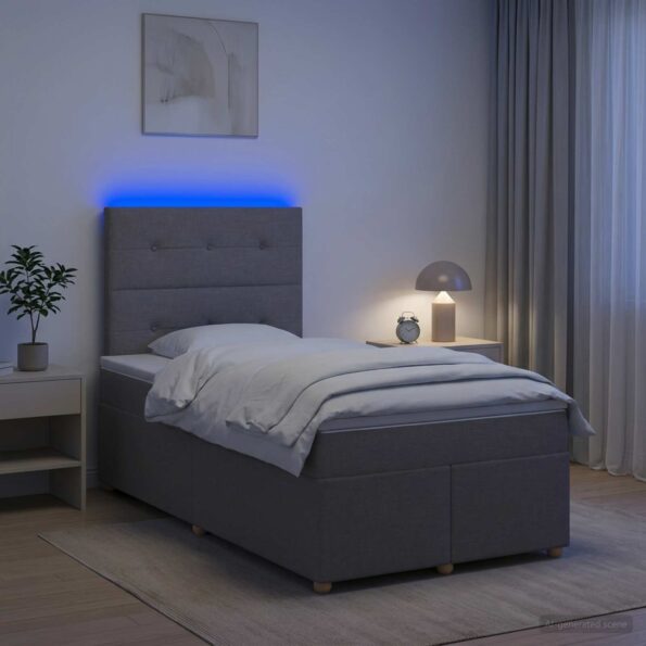 vidaXL Posteľ boxspring s matracom Sivohnedá 120 x 200 cm Látka – Obrázok 13