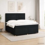 vidaXL Posteľ boxspring s matracom Čierna 140 x 200 cm Látka