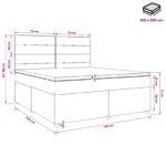 vidaXL Posteľ boxspring s matracom Čierna 140 x 200 cm Látka – Obrázok 11