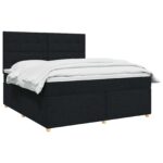 vidaXL Posteľ boxspring s matracom Čierna 140 x 200 cm Látka – Obrázok 2