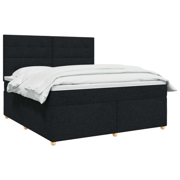 vidaXL Posteľ boxspring s matracom Čierna 140 x 200 cm Látka – Obrázok 2