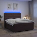 vidaXL Posteľ boxspring s matracom Tmavohnedá 160 x 200 cm Látka – Obrázok 13