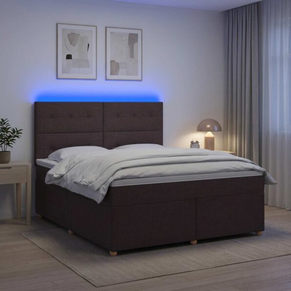vidaXL Posteľ boxspring s matracom Tmavohnedá 160 x 200 cm Látka – Obrázok 13