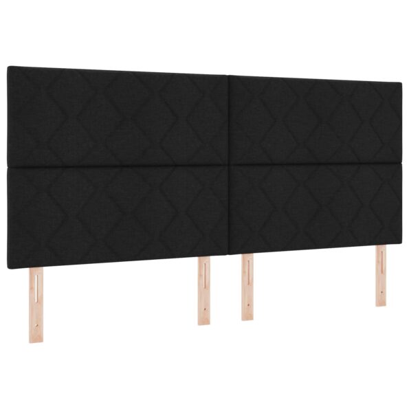 vidaXL Posteľ boxspring s matracom Čierna 200 x 200 cm Látka – Obrázok 3