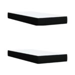 vidaXL Posteľ boxspring s matracom Čierna 200 x 200 cm Látka – Obrázok 5