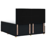 vidaXL Posteľ boxspring s matracom Čierna 200 x 200 cm Látka – Obrázok 7