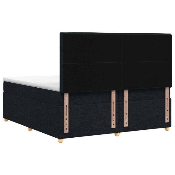 vidaXL Posteľ boxspring s matracom Čierna 200 x 200 cm Látka – Obrázok 7