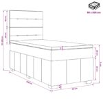 vidaXL LED boxspring posteľ s matracom Krémová 80 x 200 cm Látka – Obrázok 11