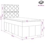 vidaXL LED boxspring posteľ s matracom Tmavosivá 80 x 200 cm Látka – Obrázok 11