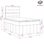 vidaXL LED boxspring posteľ s matracom Sivohnedá 120 x 190 cm Látka – Obrázok 11