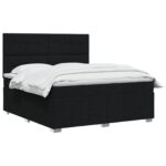 vidaXL LED boxspring posteľ s matracom Čierna 140 x 200 cm Látka – Obrázok 2
