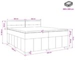 vidaXL LED boxspring posteľ s matracom Sivohnedá 200 x 200 cm Látka – Obrázok 11