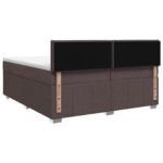vidaXL LED boxspring posteľ s matracom Tmavohnedá 200 x 200 cm Látka – Obrázok 7
