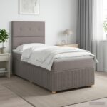 vidaXL LED boxspring posteľ s matracom Sivohnedá 100 x 200 cm Látka – Obrázok 12