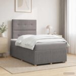 vidaXL LED boxspring posteľ s matracom Sivohnedá 120 x 190 cm Látka