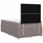 vidaXL LED boxspring posteľ s matracom Sivohnedá 120 x 200 cm Látka – Obrázok 7