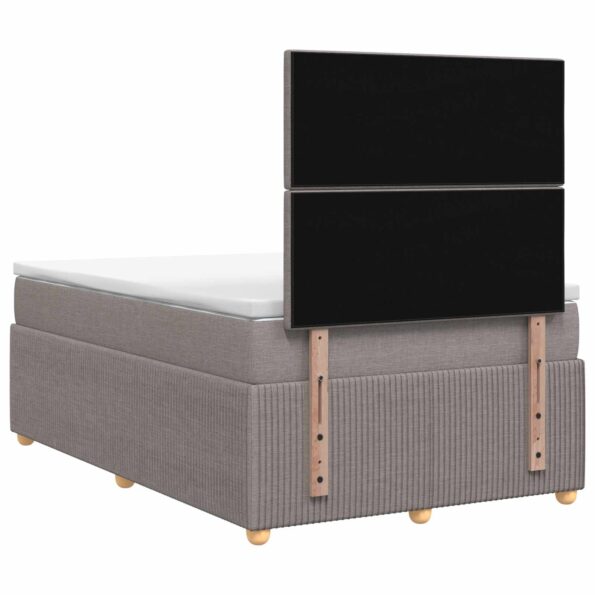 vidaXL LED boxspring posteľ s matracom Sivohnedá 120 x 200 cm Látka – Obrázok 7