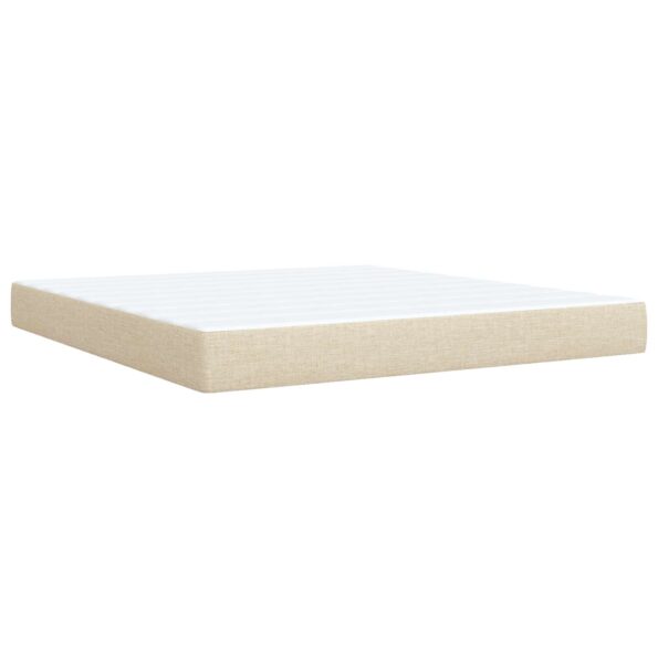 vidaXL LED boxspring posteľ s matracom Krémová 160 x 200 cm Látka – Obrázok 5