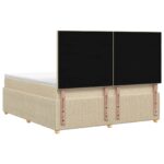 vidaXL LED boxspring posteľ s matracom Krémová 160 x 200 cm Látka – Obrázok 7
