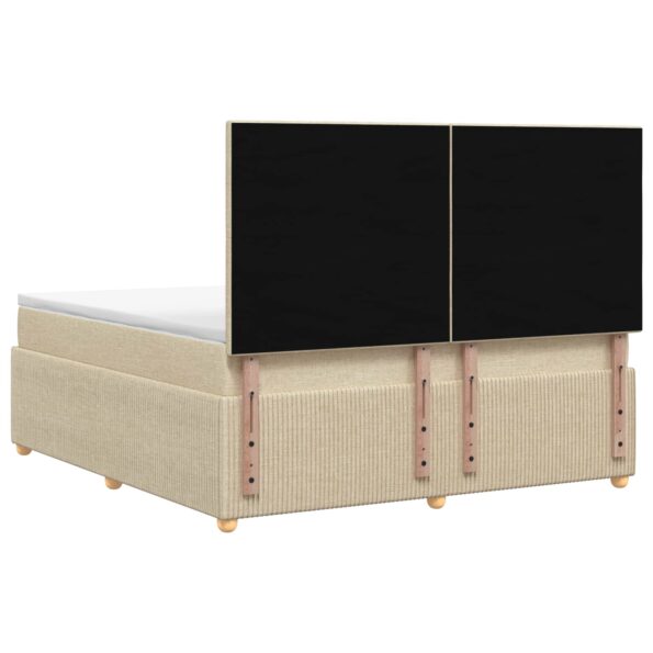 vidaXL LED boxspring posteľ s matracom Krémová 160 x 200 cm Látka – Obrázok 7