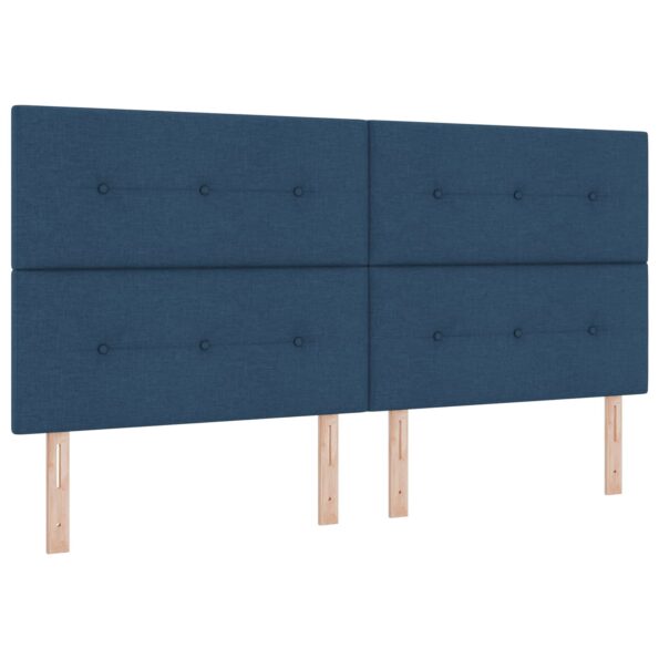 vidaXL LED boxspring posteľ s matracom Modrá 200 x 200 cm Látka – Obrázok 3