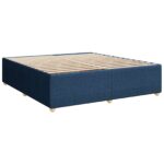 vidaXL LED boxspring posteľ s matracom Modrá 200 x 200 cm Látka – Obrázok 4