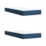 vidaXL LED boxspring posteľ s matracom Modrá 200 x 200 cm Látka – Obrázok 5