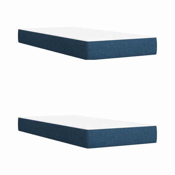 vidaXL LED boxspring posteľ s matracom Modrá 200 x 200 cm Látka – Obrázok 5