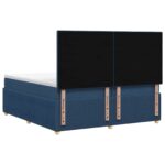 vidaXL LED boxspring posteľ s matracom Modrá 200 x 200 cm Látka – Obrázok 7