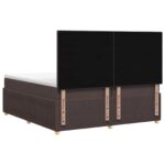 vidaXL LED boxspring posteľ s matracom Tmavohnedá 200 x 200 cm Látka – Obrázok 7