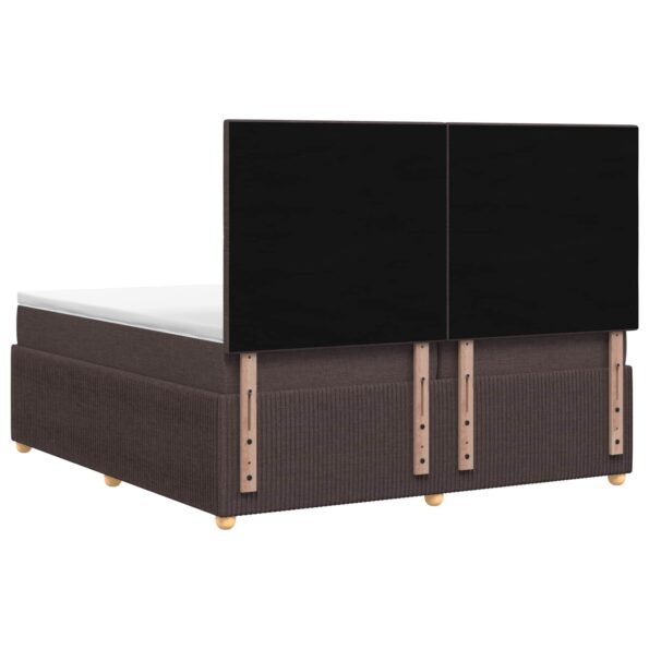 vidaXL LED boxspring posteľ s matracom Tmavohnedá 200 x 200 cm Látka – Obrázok 7